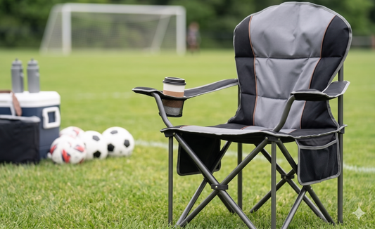 The Heavy-Duty Sideline Chair - With Cooler and Cup Holder