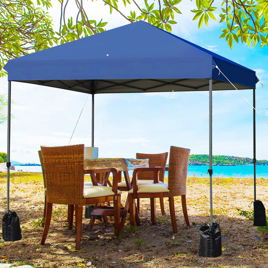 Tournament Day Canopy - 8’x8' Pop up Tent with Roller Bag (Blue)